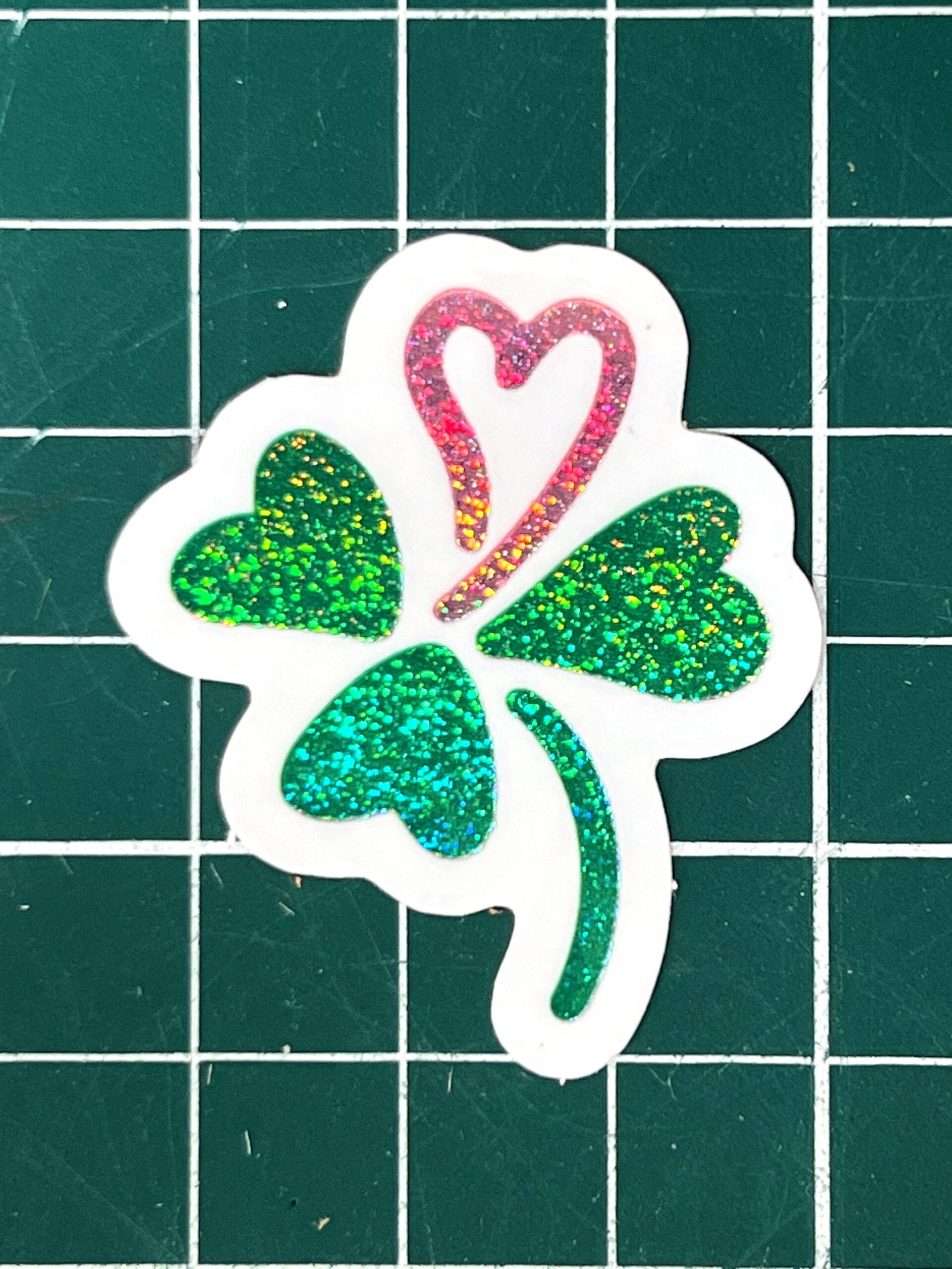 Sticker Trèfle à Quatre Feuilles pailleté – Image 3