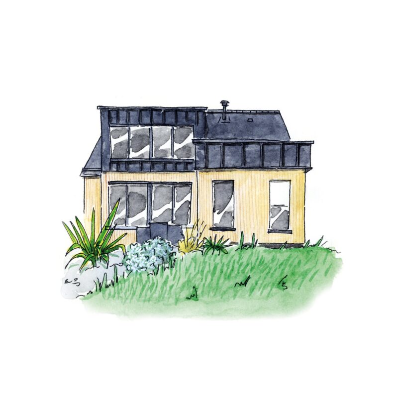 Tirage d’art personnalisé de votre maison ou boutique – Peinture faite main, encadrée – Déco murale sur mesure