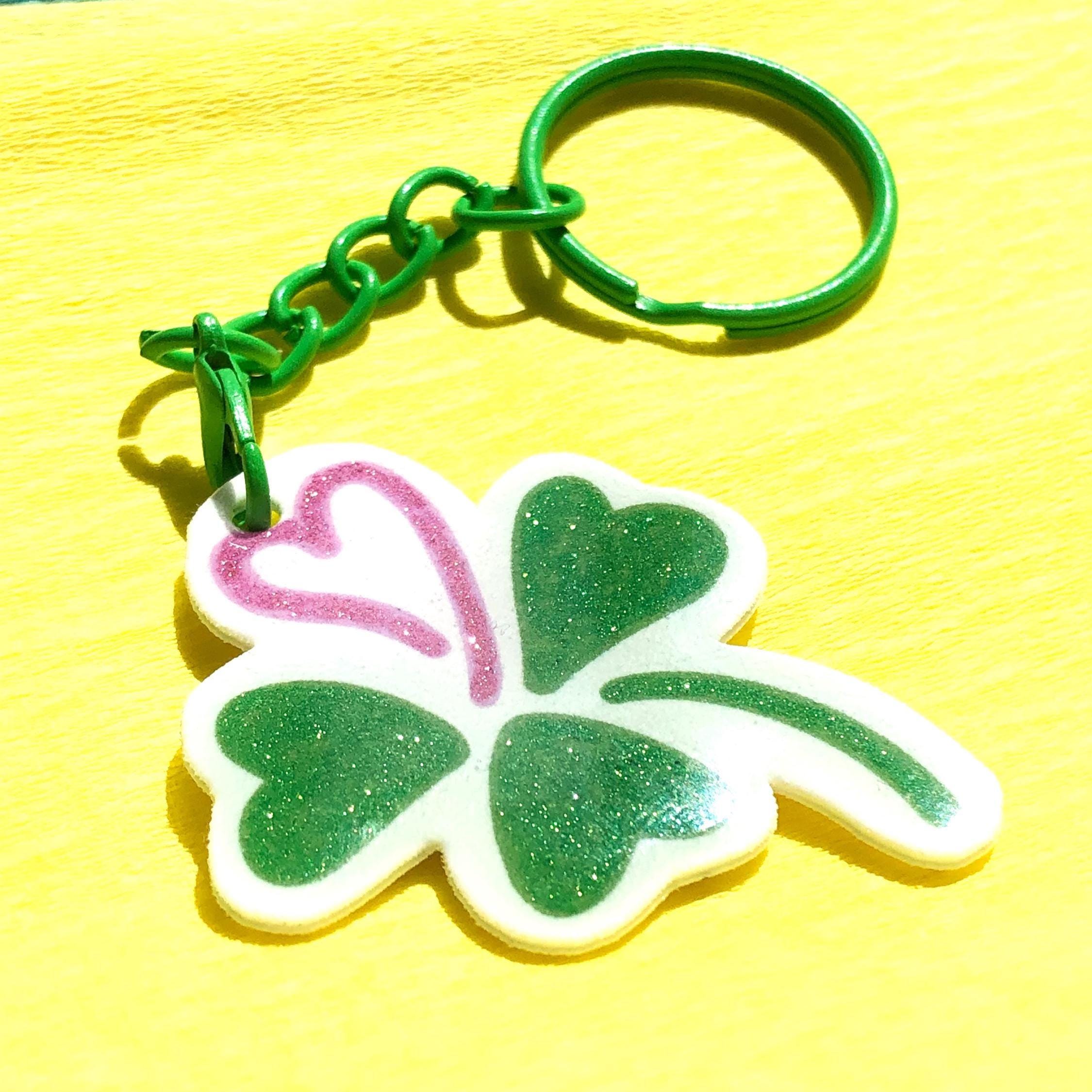 Gri-gri de sac trèfle cœur – Porte-bonheur amour – Trèfle à quatre feuilles – Cadeau romantique