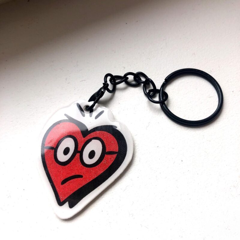 Gri-gri de sac cœur pailleté rouge – Cadeau pour sa meilleur amie – Cadeau drôle et mignon – Bijou porte-clés kawaii