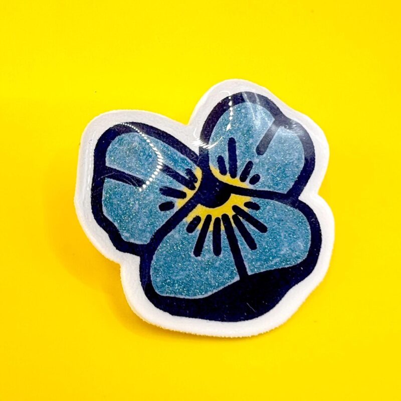 Pensée fleur pins pailleté- broche fleur, pensée pour toi - cadeau pour elle