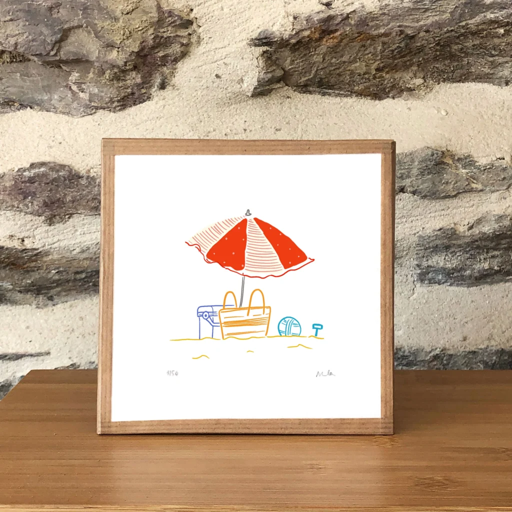 À la plage sous le parasol