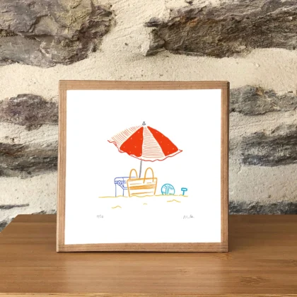 À la plage sous le parasol