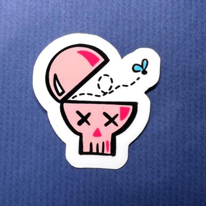 Sticker Crâne Mignon Rose