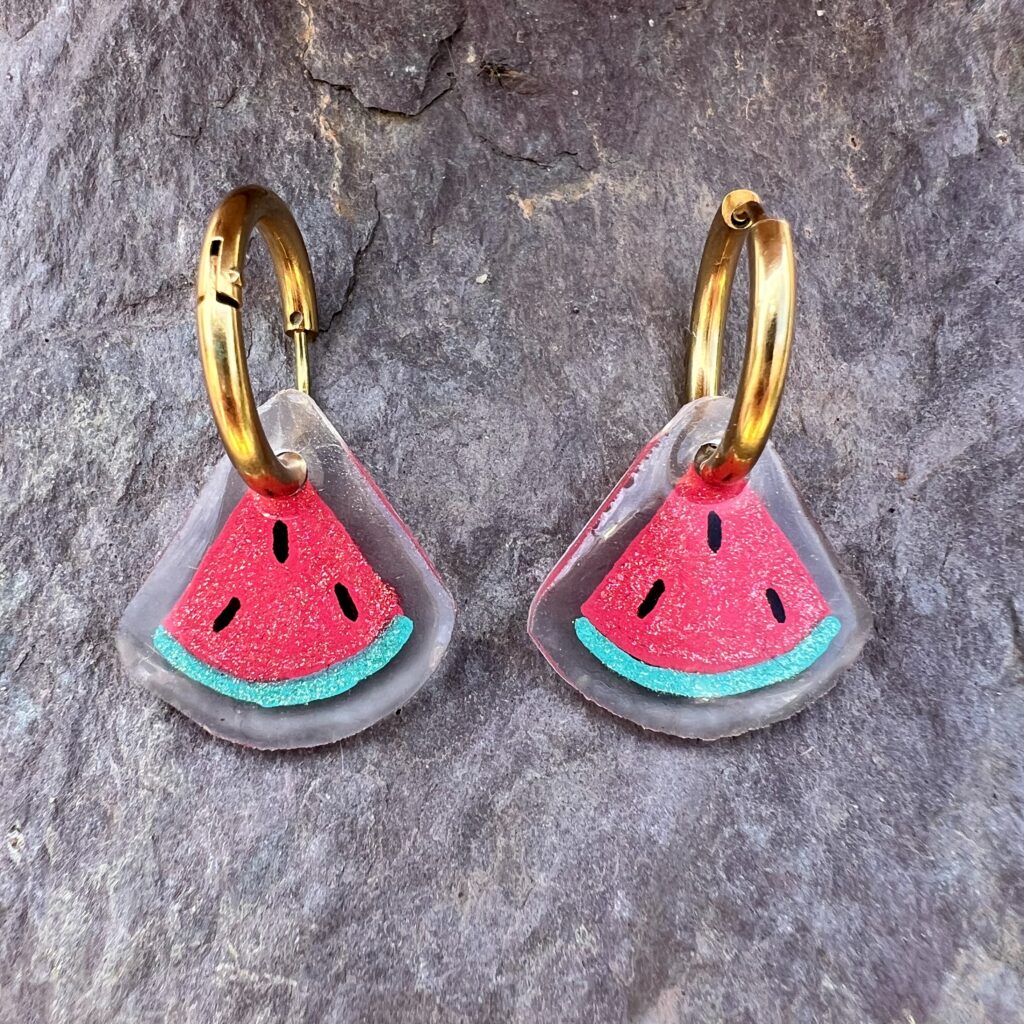 Boucles d'Oreilles Pastèques Pailletées