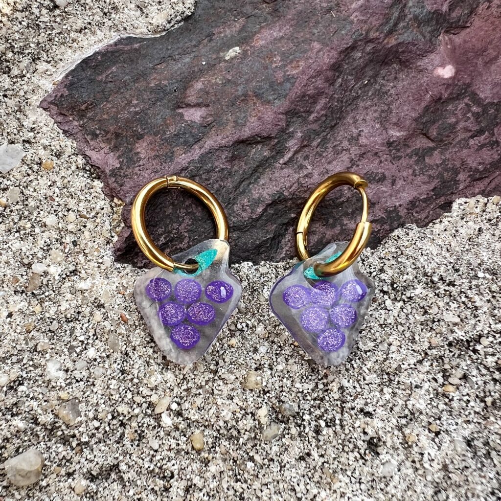 Boucles d'Oreilles Raisins Pailletés