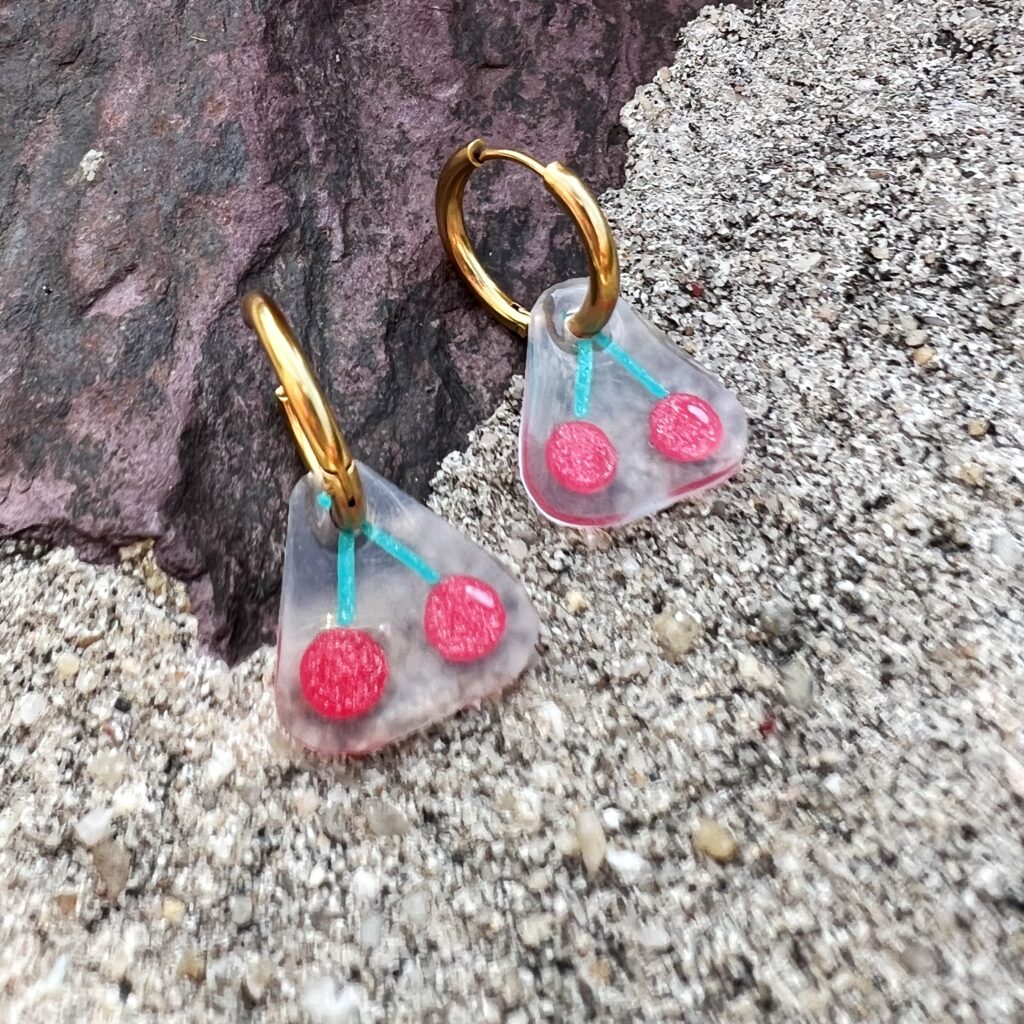 Boucles d'Oreilles Cerises Pailletées